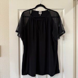 Anne Klein Black Plus Size Top